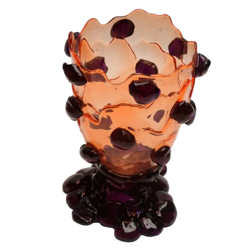 New Pamono Clear Purple Clear Ruby Nugget Vase by Gaetano Pesce for Fish Design