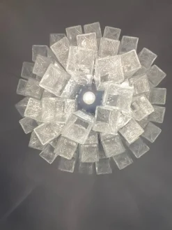 Pamono Clear Square Tubes Murano Glass Chandelier by Simoeng> Ceiling Lights