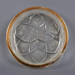 Pamono Clear-Cut Crystal Bowl with Gilt Edge by Fabergé, 1940s><noscript><img width=