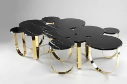 Pamono Cloud Coffee Table in Orange Onyx and Brushed Brass by Barberini & Gunnell><noscript><img width=
