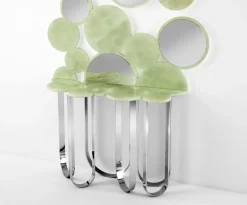 Pamono Cloud Console Table in Crystal Glass and Stainless Steel by Barberini & Gunnell><noscript><img width=