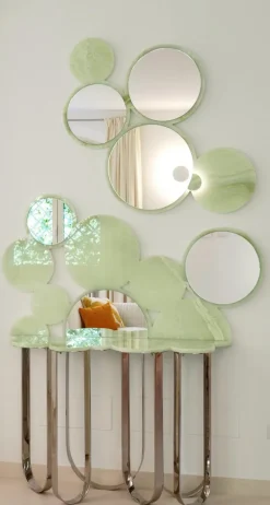 Pamono Cloud Console Table in Crystal Glass and Stainless Steel by Barberini & Gunnell><noscript><img width=