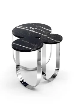 Pamono Cloud Side Table in Marble and Mirror Polished Brass by Barberini & Gunnell><noscript><img width=
