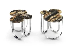 Pamono Cloud Side Table in Marble and Mirror Polished Brass by Barberini & Gunnell><noscript><img width=