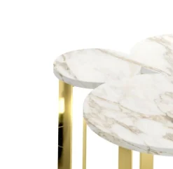 Pamono Cloud Side Table in Marble and Mirror Polished Brass by Barberini & Gunnell><noscript><img width=