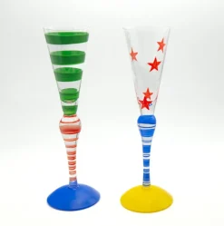 Online Pamono Clown Champagne Flutes by Anne Nilsson for Orrefors, Sweden, 1992, Set of 2