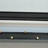 Pamono Coat Rack in Black Lacquered Metal, Perforated Sheet Metal and Brass in the style of Mathieu Matégot> Racks, Hooks & Valets