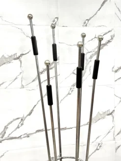 Pamono Coat Rack in Travertine and Steel by Mannelli Brothers, 1970s><noscript><img width=