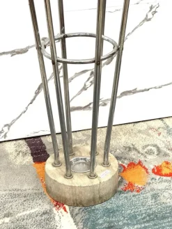 Pamono Coat Rack in Travertine and Steel by Mannelli Brothers, 1970s><noscript><img width=