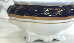 Pamono Cobalt & 24K Gold Porcelain Service from Bidasoa, 1980s, Set of 84><noscript><img width=