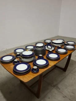 Pamono Cobalt Blue Dinnerware Set from Limoges, 1960s, Set of 68> Dinner Plates & Bowls