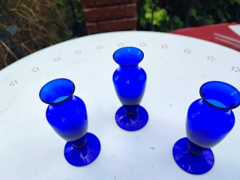 Discount Pamono Cobalt Glass Vase, 1970s, Set of 3