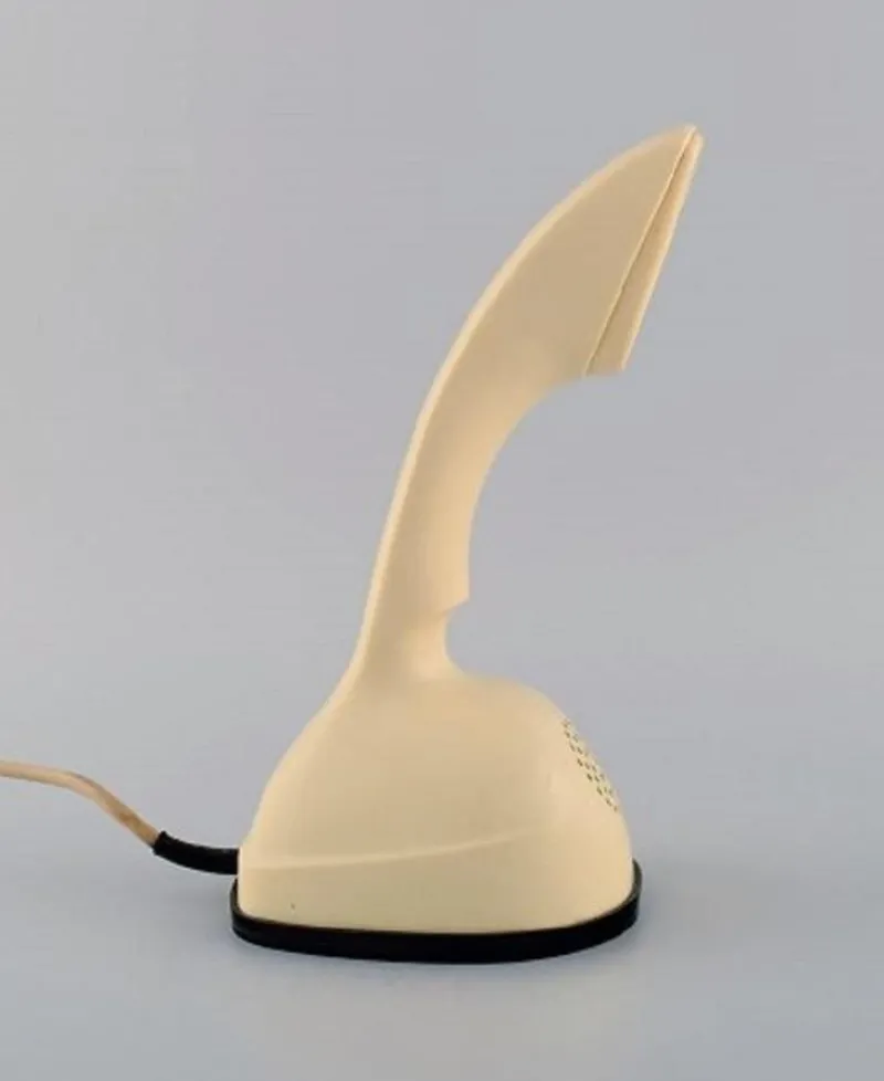 Pamono Cobra Phone in Cream-Colored Plastic with Turntable at the Bottom from Ericsson, 1960s