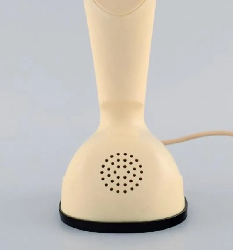 Pamono Cobra Phone in Cream-Colored Plastic with Turntable at the Bottom from Ericsson, 1960s