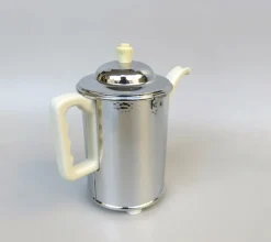 Pamono Coffee Making Set in Chrome-Plated Metal & Porcelain, 1950s, Set of 4><noscript><img width=
