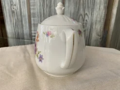 Clearance Pamono Coffee or Tea Pot with Pastel Flower Decor by C.T. Karl Tielsch Altwasser, Germany, 1940s