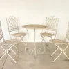 Pamono Coffee Table and Wrought Iron Folding Garden Chairs, 1960s, Set of 5> Garden Seating