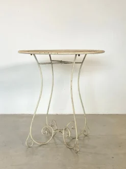 Pamono Coffee Table and Wrought Iron Folding Garden Chairs, 1960s, Set of 5><noscript><img width=