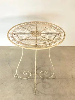 Pamono Coffee Table and Wrought Iron Folding Garden Chairs, 1960s, Set of 5><noscript><img width=