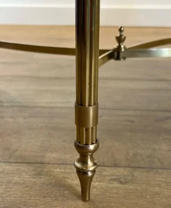 Pamono Coffee Table in Brass and Black Lacquered Glass by Maison Jansen><noscript><img width=