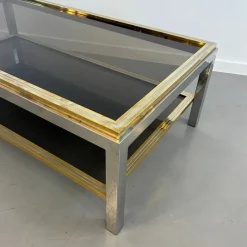 Discount Pamono Coffee Table in Chrome and Brass, 1970s