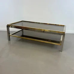 Discount Pamono Coffee Table in Chrome and Brass, 1970s