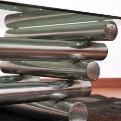 Outlet Pamono Coffee Table in Glass and Chrome Metal, 1970s