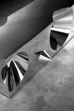 Pamono Coffee Table in Mirror Polished Stainless Steel by Barberini & Gunnell><noscript><img width=
