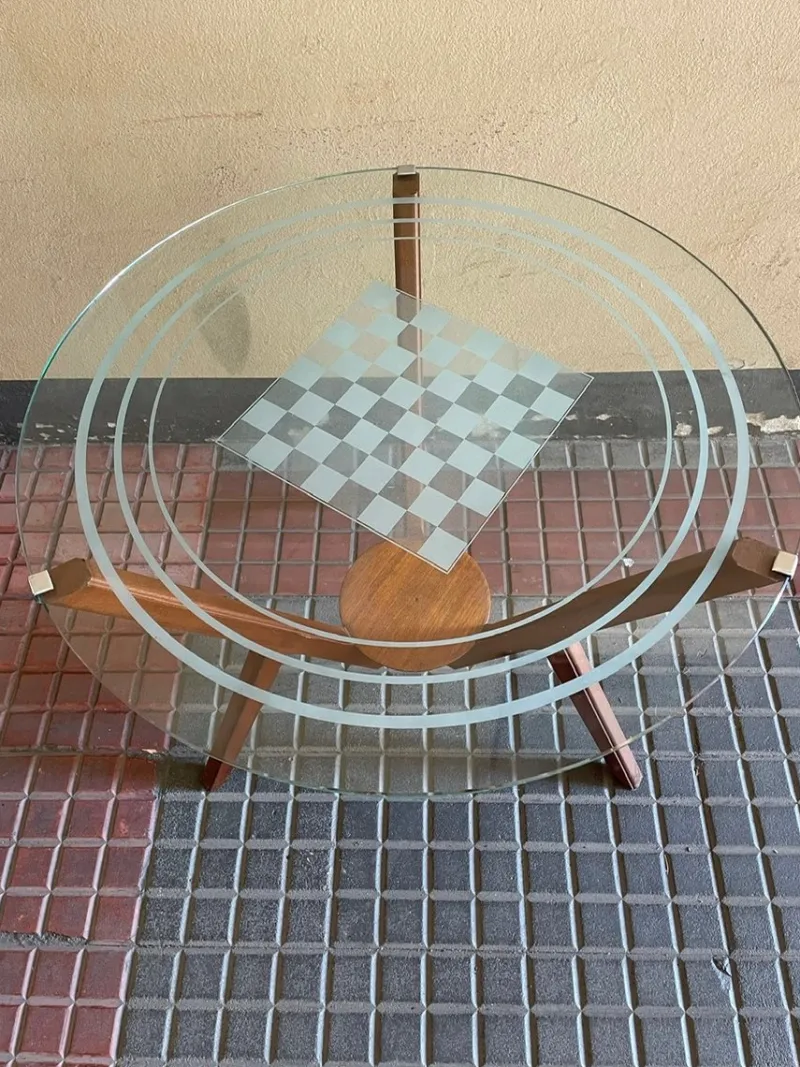 Pamono Coffee Table with Checkerboard> Game Tables