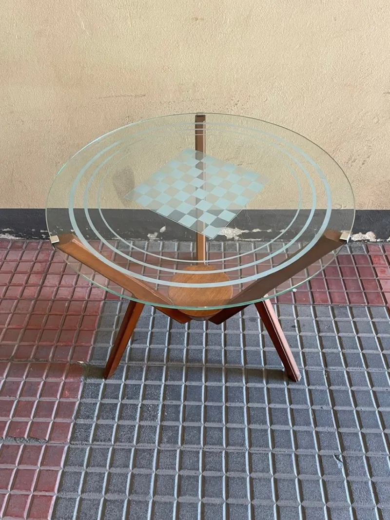 Pamono Coffee Table with Checkerboard> Game Tables