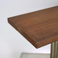 Pamono Coffee Table with Heavy Metal Base and Teak Wood Top, 1970s><noscript><img width=