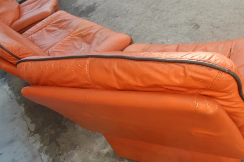 Hot Pamono Cognac Leather Gabbiano Sofa & 2 Chairs from Lev&Lev, 1980s, Set of 3