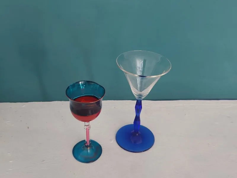 Pamono Collector's Glasses attributed to Joseph Hoffman and Venini, 1920s, Set of 2> Glassware