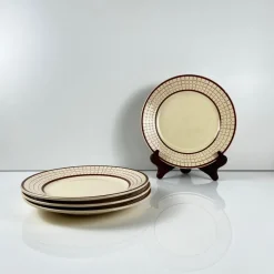 Pamono Colmar Dinner Plates from Longchamp, 1930s, Set of 4> Dinner Plates & Bowls