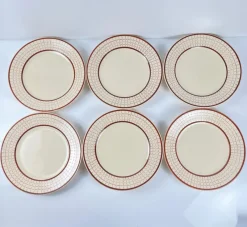 Pamono Colmar Dinner Plates from Longchamp, 1930s, Set of 6> Dinner Plates & Bowls