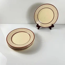 Pamono Colmar Dinner Plates from Longchamp, 1930s, Set of 6><noscript><img width=