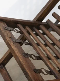 Pamono Colonial Deck Chair in Teak and Iron, 1960s><noscript><img width=