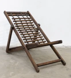 Pamono Colonial Deck Chair in Teak and Iron, 1960s><noscript><img width=