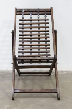 Pamono Colonial Deck Chair in Teak and Iron, 1960s><noscript><img width=