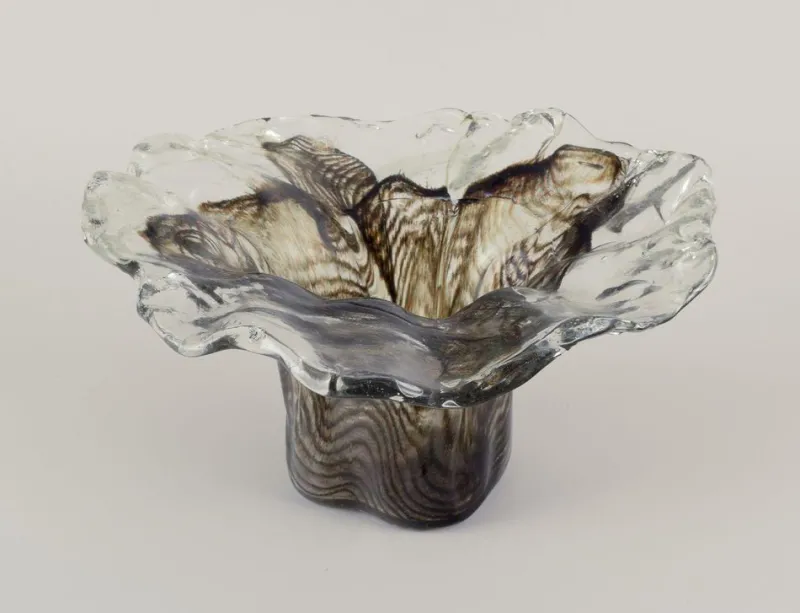 Online Pamono Colossal Vase in Art Glass by Pertti Santalahti for Humppila, 1980s