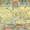 Outlet Pamono Colourful Map of the History of London, 1970s