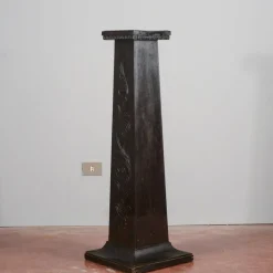 Pamono Column in Ebonized Wood Engraved on the Front, Italy, 1920><noscript><img width=