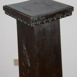 Pamono Column in Ebonized Wood Engraved on the Front, Italy, 1920><noscript><img width=