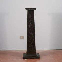 Pamono Column in Ebonized Wood Engraved on the Front, Italy, 1920><noscript><img width=