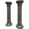 Pamono Columns in Black Belgian Fossil Marble, Set of 2> Pedestals And Columns