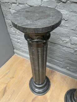 Pamono Columns in Black Belgian Fossil Marble, Set of 2><noscript><img width=