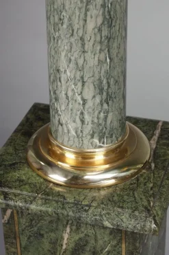 Pamono Columns in Green Estours Marble and Light Green Base, 1900, Set of 2><noscript><img width=