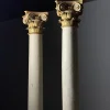 Pamono Columns with Gilded Capitals, 18th Century, Set of 2> Pedestals And Columns
