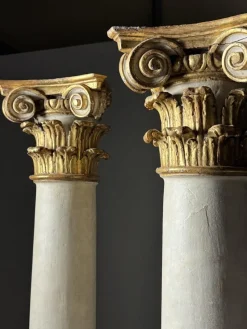 Pamono Columns with Gilded Capitals, 18th Century, Set of 2><noscript><img width=
