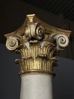 Pamono Columns with Gilded Capitals, 18th Century, Set of 2><noscript><img width=